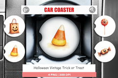 Halloween Vintage Treats Car Coaster Product Image 1
