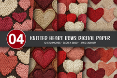 Knitted Heart Rows Digital Paper Product Image 1