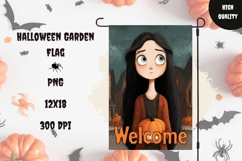 Cute Halloween Girl Garden Flag, Welcome Garden Flag Print Product Image 1