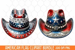 American Flag Watercolor Clipart, Us Flag Clipart Product Image 2