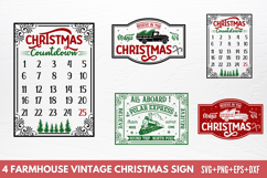 Farmhouse Vintage Christmas Sign SVG Product Image 1