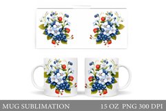 Berries Mug Sublimation. Summer Mug Design Product Image 1