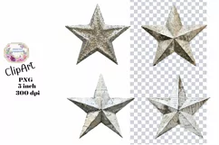 Stars, Shabby Chic , PNG, Junk Journal, Clipart Product Image 1