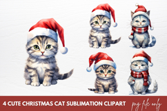 Cute Christmas Cats Clipart Sublimation Product Image 1