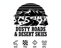Dusty Roads Desert Skies Svg, Western Cowgirl Svg Design Product Image 7