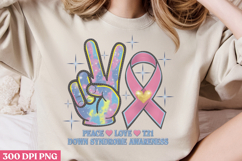 Peace Love T21 PNG, Syndrome Sublimation PNG Product Image 2
