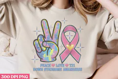 Peace Love T21 PNG, Syndrome Sublimation PNG Product Image 2