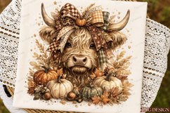 highland cow png,fall cow png,autumn cow,highland cow sublim Product Image 2