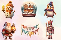 Glowing Christmas Watercolor Clipart, Glowing Christmas Clip Product Image 2