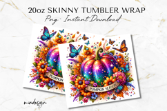 Glitter Pumpkin Season 20 oz Tumbler Wrap PNG File Product Image 2