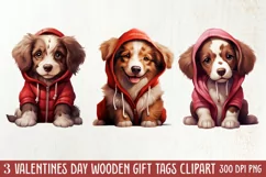 Cute Valentine Dog Clipart, Valentines Day Dog Clipart Product Image 1