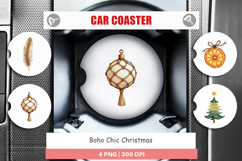 Boho Chic Christmas Car Coaster Product Image 1