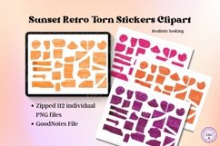 Torn Stickers Clipart - Sunset Retro Product Image 1