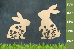 Spring Bunny SVG Design|Easter Laser cut, Cricut, Silhouette Product Image 2