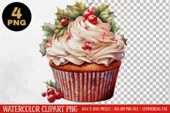 Christmas Cupcake Clipart PNG | Graphics| Christmas Ornament Product Image 2