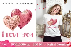 I love You Illustration, Valentine's Day Sublimation PNG Product Image 1
