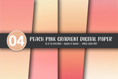 Peach Pink Gradient Digital Paper Product Image 1