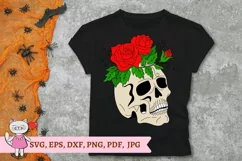 Skull with Roses Svg, Layered Svg, Sugar Skull Svg Product Image 12
