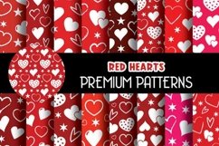 Red Hearts Digital Papers Patterns Product Image 1