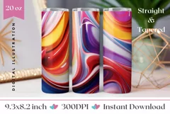 Wave Liquid Tumbler Wrap, Colorful Tumbler Sublimation Product Image 1