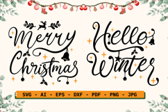 Christmas SVG Quotes: Merry Christmas &amp; Hello Winter Product Image 1