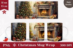 Watercolor Christmas Tree Mug Design, Christmas Coffee Cup Product Image 1