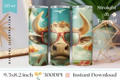 Funny Cow Tumbler Sublimation, 3D Cow Sublimation Tumbler Product Image 1