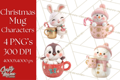 Christmas Characters in Mugs PNG Clipart Product Image 1