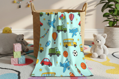 Baby blanket mockup in wicker basket Product Image 2