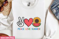 Peace, love, summer PNG, Sunflower Sublimation PNG Product Image 2