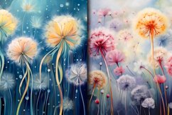 Watercolor dandelions digital paper Backgrounds, Product Image 2