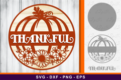 Thankful Thanksgiving Pumpkin Sign, SVG Laser Cut File Product Image 1