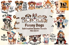Funny Dog PNG Bundle 18 Quirky Sublimation Designs Product Image 1