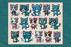 Zombie Kitty Stickers design PNG Product Image 2