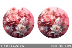Flowers Car Coaster. 3D Flowers Car Coaster Sublimation Product Image 1