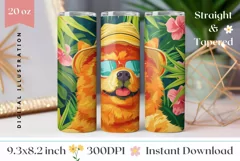 Summer Tumbler Wrap, Chow Chow Dog Tumbler Sublimation Product Image 1