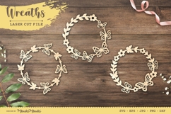 Butterfly floral wreath laser cut files Product Image 1