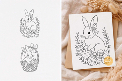Easter Bunny svg, Easter svg, Line Art, Easter Basket svg Product Image 1