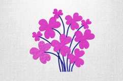 Pink Clover Flower Bouquet Embroidery Design Product Image 1