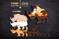 Rhino SVG Laser cut file for Glowforge Product Image 1