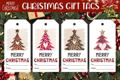 Leopard Christmas Tree Gift Tags, Christmas Tags Printable Product Image 1