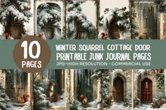 Winter Squirrel Cottage Junk Journal Pages Product Image 1