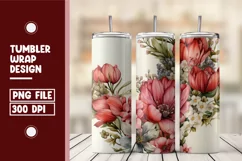 Watercolor Daisy Flower Tumbler Wrap Design Product Image 1