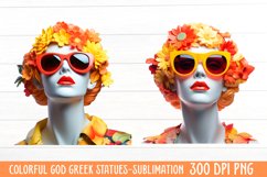 Colorful God Greek Statues Sublimation, Watercolor Clipart Product Image 2