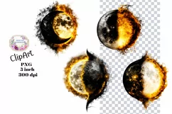 Moon, Sun, Stars, Fantasy, Ephemera, PNG, Clipart Product Image 1