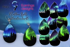 Northern Lights | 9 Teardrop earring Sublimation designs Product Image 1