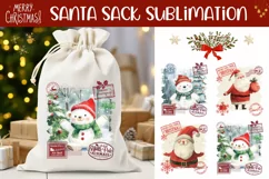 Winter Bear Santa Sack, Cartoon Christmas Gift Bag Designs Product Image 1