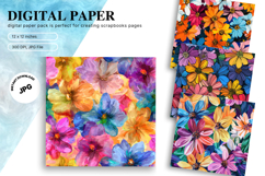 Flower Pattern Background Wallpaper Digital Paper_13 Product Image 1