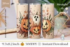 Spooky Halloween Tumbler Design, Vintage Halloween Tumbler Product Image 1
