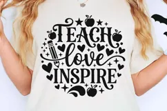 Teach Love Inspire Svg, Back To School Svg, Appreciation Svg Product Image 2